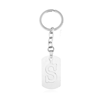 

Capital Letter Separable Stainless Steel Pendant Leather Keychains Charm Bag Hang Car Keyring 26 Letters