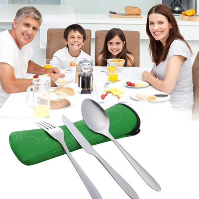 

Toponeto Stainless Steel Fork Spoon Chopsticks Travel Camping Cutlery Eyeful 3pc
