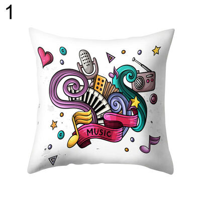 

Rock&Roll Guitar Music Pillow Case Cushion Cover Sofa Bed Car Office Decor