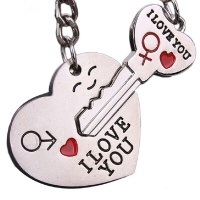 

Heart Shape Couple Matching Key Ring I Love You Key Holder Zinc Alloy Meaningful Keychain Valentine Day Gift