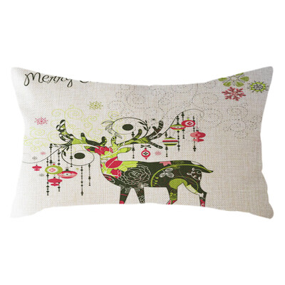 

Tailored Christmas Santa Claus Pillow Case Linen 30x50cm Throw Cushion Cover Home Decor