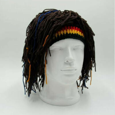 

US Rasta Hat Reggae Cap Jamaican Beanie Dreadlock Wig Bob Marley Weed Costume