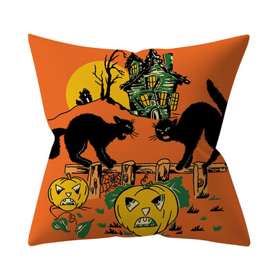 

Happy Halloween Square Pillow Cases Car Sofa Cushion Cover Home Decor