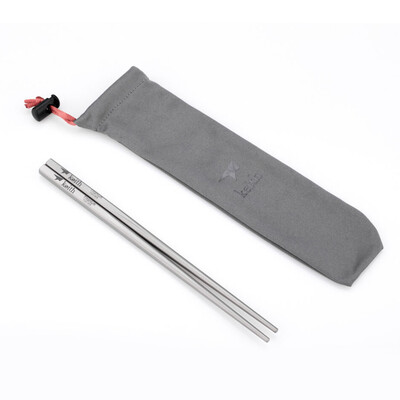 

Reuseable Titanium Ti5634 Portable Solid Square Handle Chopsticks Camping Picnic