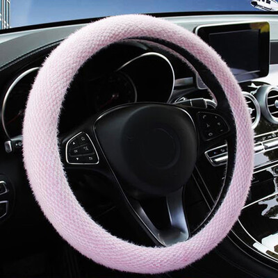 

Universal Black Warm Soft Plush Car Auto Steering Wheel Cover 37-38CM For Winter