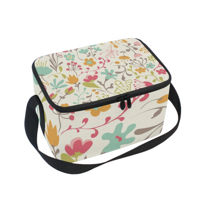 

ALAZA Insulated Lunch Box Lovely Flowers Lunch Bag for Men Women Portable Tote Bag Cooler Bag