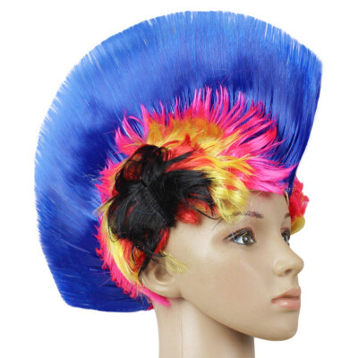 

Morden Style Rainbow Mohawk Hair Wig Rooster Fancy Costume Punk Rock Halloween Party Decor Festive & Party Supplies