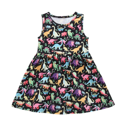 

Baby Girls Dress Fashion Sleeveless Summer Kids Dress For Girls Animal Cartoon Fashion Baby Girl Clothes