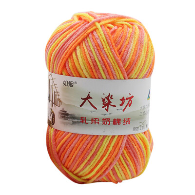 

Gobestart 1PC 50g Chunky Colorful Hand Knitting Baby Milk Cotton Crochet Knitwear Wool A