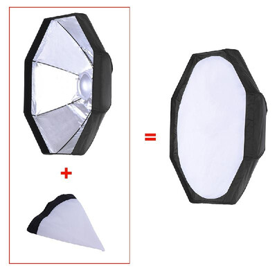

8 Pole 80cm315" SilverBlack Foldable Collapsible Beauty Dish Octagon Softbox Flash Reflector Diffuser w Soft Cloth for Bowens