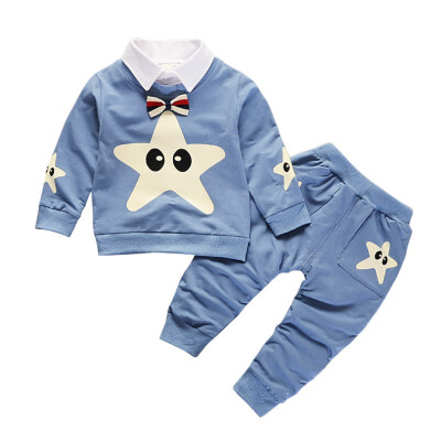 

Autumn Children Long Sleeve Clothes Set Baby Boy Girl Cartoon Star Pattern Long Sleeve Two Piece Fashion Children Set