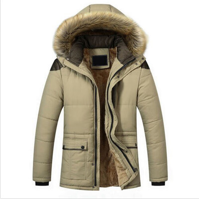 

Mens Winter Warm Fur Collar Thick Parka Coat Outwear Hooded Plus Jackets Trench