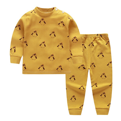 

Autumn Baby Kids Girls Boys Cartoon Print Outfits Set Long Sleeve Blouse TopsPants Sleepwear Pajamas
