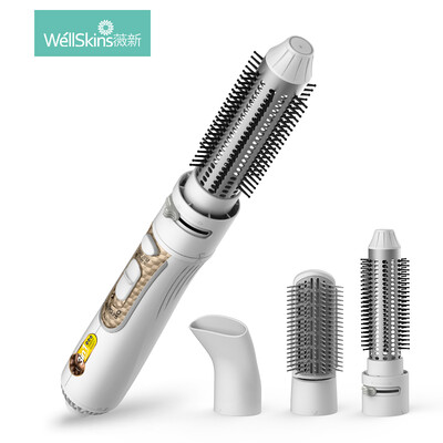 

Wei new wellskins negative ion modeling air tube straight curler hair curler hair dryer hair dryer hairdressing electric curling rod home upgrade model WX-FT09 white