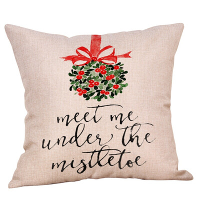 

〖Follure〗Merry Christmas Pillow Cases Cotton Linen Sofa Cushion Cover Home Decor