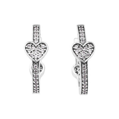 

PANDORA Pandoras seductive heart 925 silver earrings hook 297290CZ