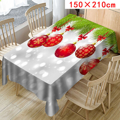 

Toponeto Christmas Tablecloth Print Rectangle Table Cover Holiday Party Home Decor