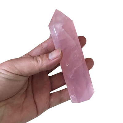 

JPGIF 40-50mm Natural Rock Pink Rose Quartz Crystal Wand Point Healing Mineral Stone