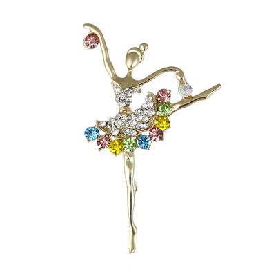

Ballet Girl Brooches Women Girls Hijab Scarf Hats Wedding Pin Up Buckle Crystal Makeup Jewelry