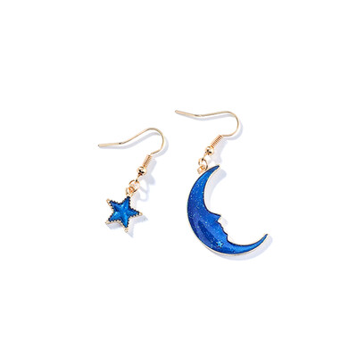 

1 Pair Unique Star Moon Planet Dangle Drop Earrings Fashion Alloy Hook Earring Women Jewelry Accessories Gifts