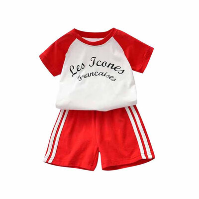 

Summer Casual Baby Boys Girls Clothes Set Short Sleeve Letter Print Tops Blouse T-shirtShortsKids Toddler 2pcs Outfits Sets