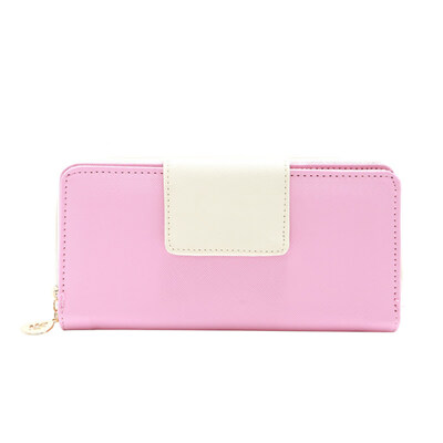 

Casual Women Color Block Bird Button Long Wallet Purse Card Holder Clutches Bag