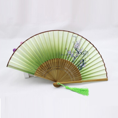 

Chinese Japanese Hand Held Fan Silk Bamboo Folding Pocket Fan Party Favor Party Supplies