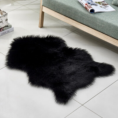 

Toponeto Wool Imitation Sheepskin Rugs Faux Non Slip Bedroom Shaggy Carpet Mats