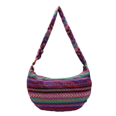 

Hippie Floral Print Women Adjustable Strap Canvas Tote Crossbody Sling Hobo Bag