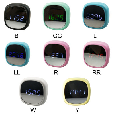 

New creative mirror clock multi-functional alarm clock led mirror cosmetic watch electronic clock power supply mirror clock