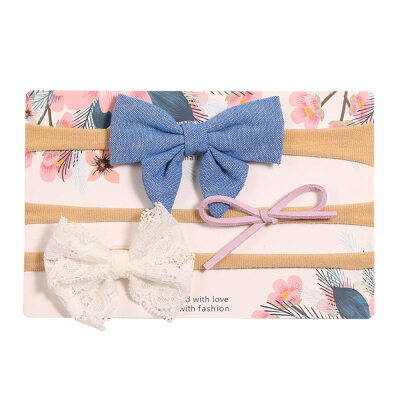 

New Cute Children Girl Floral Pattern Bowknot Design Elastic Hair Accessory Band Rope Ponytail Holder Headbands