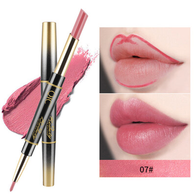 

2 in 1 Makeup Lipstick Lip Liner Pencil Waterproof Long Lasting Beauty Matte Pen