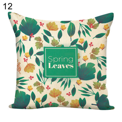 

Letter Leaves Square Throw Pillow Case Cushion Cover Home Sofa Bed Car Decor