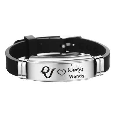

Kpop Red Velvet Bracelet Wristband Stainless Steel Red Velvet Signature Silicone Bracelet Fashion Jewelry