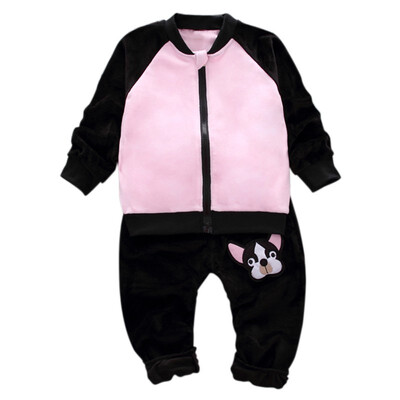 

2PCS 2018 1-4T High Quality Newly Fashion Baby Girls Cute Cartoon Clothes Set Kids Long-sleeved Suits Children Suit