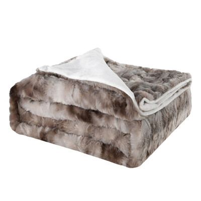 

Faux Fur Fleece Blanket Throw Lightweight Portable Soft Blanket Machine Washable For Home Car Office Chair Plane Camping