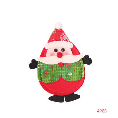 

Cartoon Santa Fork Cutting Utensil Christmas Xmas Spoon Case Sleeve Protector Clothes Bag Tableware Decoration