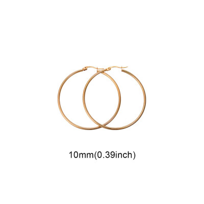 

guangxichuangshengxinfu 1 Pair Sexy Women Stainless Steel Smooth Big Large Hoop Earrings Jewelry