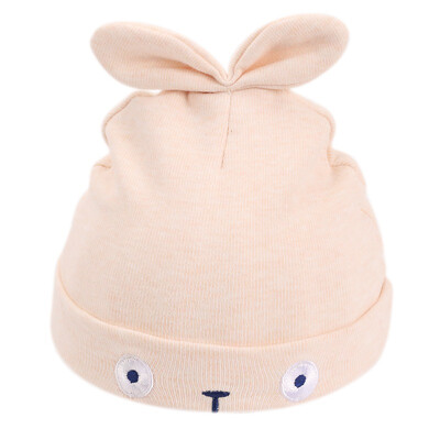 

Infant baby girl fetal hat spring new solid color bow head cap cotton cute cartoon bear hat for 0-3T