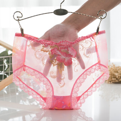 

Sexy Lingerie Female Ultra Thin Briefs Low Rise Cozy Lace Panties Women Fashion Embroidery Underwear Women Transparent Panties