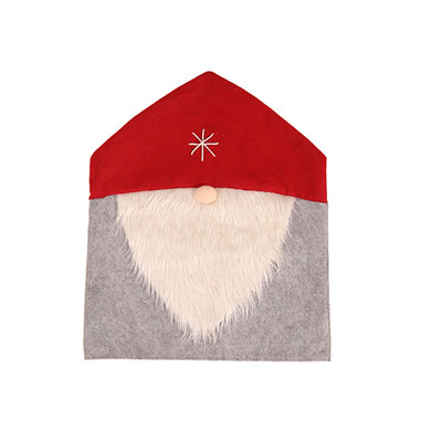 

Christmas Chair Cover Santa Claus Gnome Face Xmas Swedish Stuffed Toy Chair Cover Family Dining Party Decorations for Home