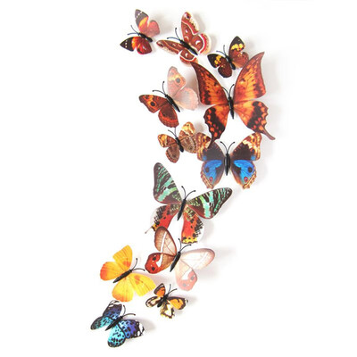 

12pcset Single Layer Wall Stickers PVC Magnet Butterflies DIY Wall Sticker For Kids Room Home Decor