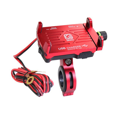 

Motorcycle Bike Phone Holder QC30 USB Charger Socket Aluminum Alloy Universal Charging Mobile Phone Holder With USB Switch