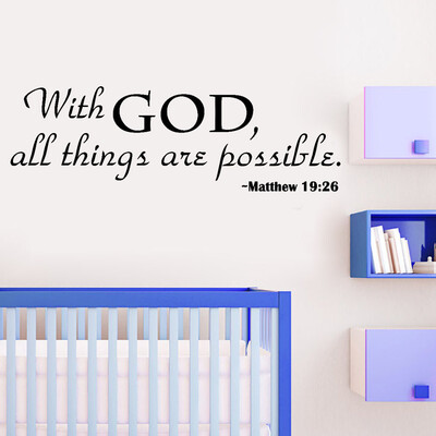 

JPGIF With God Home Decor Wall Sticker Decal Bedroom Vinyl Art Mural