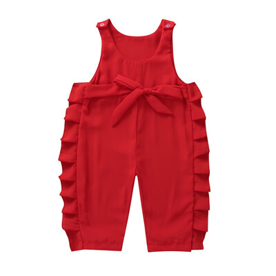 

Summer Girls Pants Casual Fashion Children Solid Color Jumpsuits Baby Girl Sleeveless Rompers