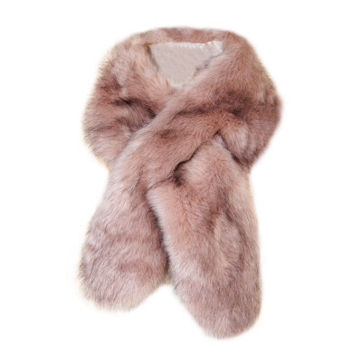 

Autumn Winter Simple Scarf Faux Fox Fur Pure Color Wild Solid Color Ladies Warm Cross Scarf 3 Colors Choice