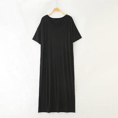 

Women Nightdress Large Size Short Sleeve Long Night Dress Women Loose Modal Nightdress Ladies Pajamas