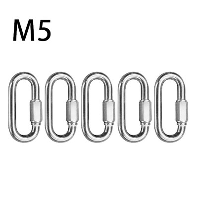 

5pcs Carabiner Quick Link Strap Connector Steel Repair Shackle D Shape Rigging