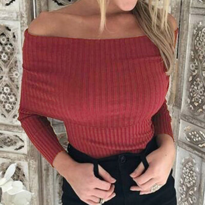 

Tailored New Womens Ladies Jumper Ribbed Bardot Off Shoulder Long Sleeve Top Fitted