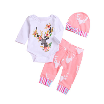 

Newborn Infant Baby Girl Christmas Gift Clothes Pants Rompers Outfit Playsuit
